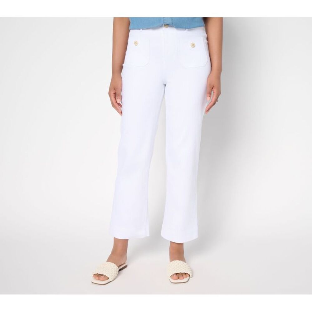 Joan Rivers Classics Collection Women's Petite Pants 4P Luxe White A689371